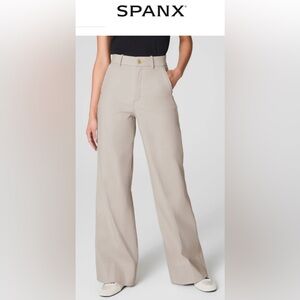 SPANX Stretch Twill Wide-Leg Pant — Parchment — M — NWT (Factory Sealed) ✨